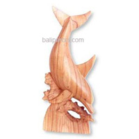 Wooden Dolphin, Hand Carved From Hibiscus Wood