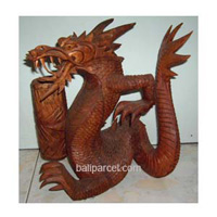 Wooden Dragon Wood Carving, Hand Carved From Suar Wood
