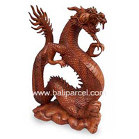 Wooden Dragon Wood Carving, Hand Carved From Suar Wood