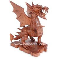 Wooden Dinosauros Wood Carving, Hand Carved From Suar Wood