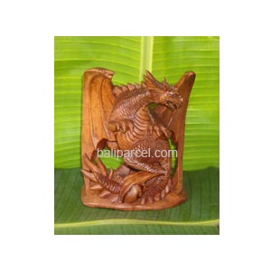 Wooden Dragon Wood Carving, Hand Carved From Suar Wood