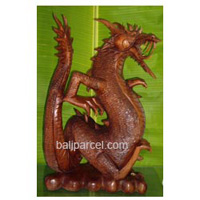Wooden Dragon Wood Carving, Hand Carved From Suar Wood