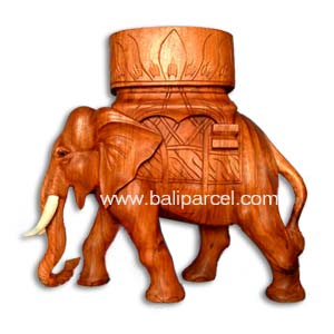 Wooden Coffee Table Elephant Wood Carving, Hand Carved From Suar Wood