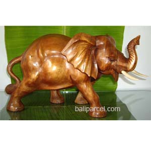 Wooden Elephant Wood Carving, Hand Carved From Suar Wood