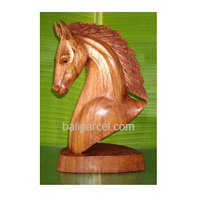 Wooden Horse Head Carving, Hand Carved From Hibiscus Wood