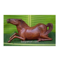 Wooden Horse Carving, Hand Carved From Suar Wood