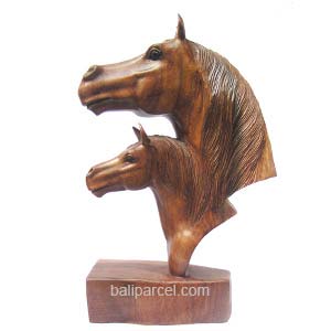 Wooden Horse Head Carving, Hand Carved From Suar Wood