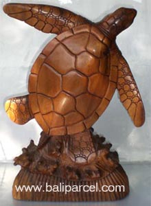 Wooden Turtle Carving, Hand Carved From Suar Wood