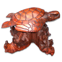 Wooden Turtle Carving, Hand Carved From Suar Wood