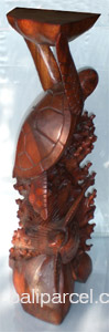 Wooden Turtle Carving, Hand Carved From Suar Wood