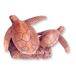 Wooden Turtle Carving, Hand Carved From Suar Wood