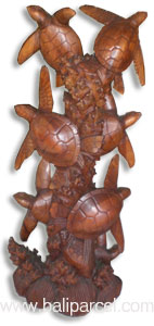 Wooden Turtle Carving, Hand Carved From Suar Wood