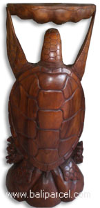 Wooden Turtle Carving, Hand Carved From Suar Wood