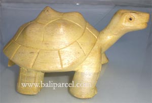Wooden Turtle Carving, Hand Carved From Crocodile Wood 