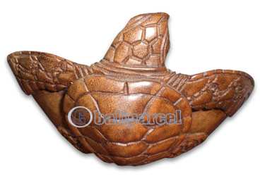 Wooden Bowl Turtle Carving, Hand Carved From Suar Wood