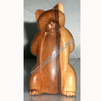 Wooden Small Craft Cat, Hand Carved From Waru Lot Wood