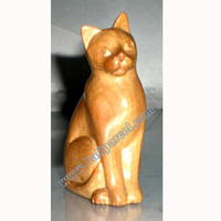 Wooden Small Craft Cat, Hand Carved From Waru Lot Wood