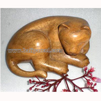 Wooden Small Craft Cat, Hand Carved From Waru Lot Wood