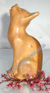 Wooden Small Craft Cat, Hand Carved From Waru Lot Wood