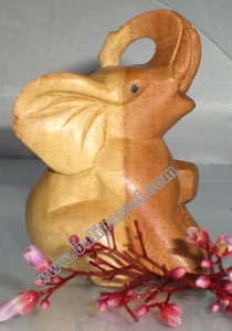 Wooden Small Craft Elephant, Hand Carved From Waru Lot Wood