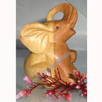 Wooden Small Craft Elephant, Hand Carved From Waru Lot Wood