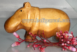 Wooden Rhinocerous Unpainted, This Rhinocerous Hand Carved From Waru Lot Wood 