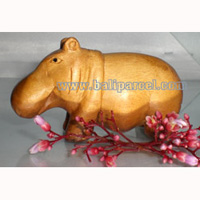 Wooden Rhinocerous Unpainted, This Rhinocerous Hand Carved From Waru Lot Wood 
