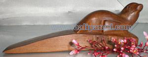 Wooden Door Stop With Sea Dog Carving, This Pieces Hand Carved From Waru Lot Wood 