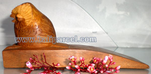 Wooden Door Stop With Owl Carving, This Pieces Hand Carved From Waru Lot Wood 