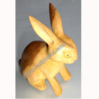 Wooden Rabbit, Hand Carved From Waru Lot Wood