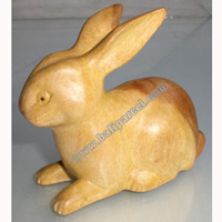 Wooden Rabbit, Hand Carved From Waru Lot Wood