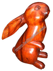 Wooden Rabbit, This Pieces Hand Carved From Suar Wood