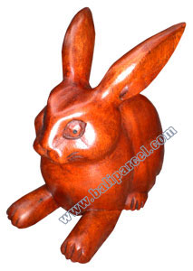 Wooden Rabbit, This Pieces Hand Carved From Suar Wood