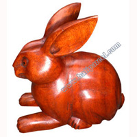 Wooden Rabbit, This Pieces Hand Carved From Suar Wood