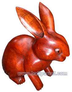 Wooden Rabbit, This Pieces Hand Carved From Suar Wood