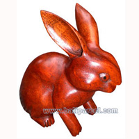 Wooden Rabbit, This Pieces Hand Carved From Suar Wood