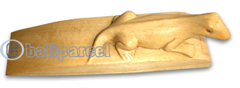 Wooden Door Stoper Gecko, This Hand Carved From Crocodile Wood