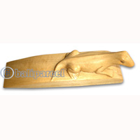 Wooden Door Stoper Gecko, This Hand Carved From Crocodile Wood