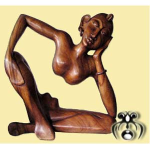 Wooden Abstract Carving, Hand Carved From Suar Wood