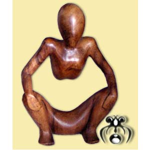 Wooden Abstract Carving, Hand Carved From Suar Wood