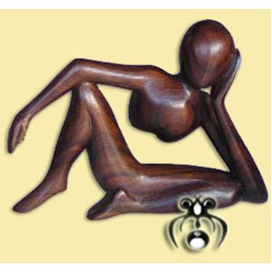 Wooden Abstract Carving, Hand Carved From Suar Wood