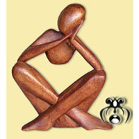 Wooden Abstract Carving, Hand Carved From Suar Wood