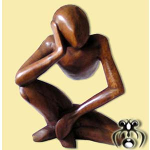 Wooden Abstract Carving, Hand Carved From Suar Wood