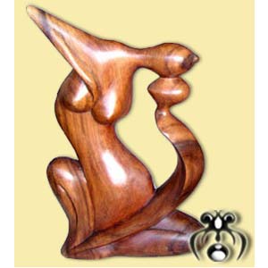 Wooden Abstract Carving, Hand Carved From Suar Wood