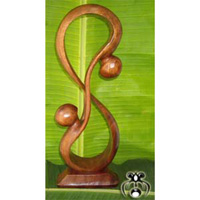 Wooden Abstract Carving, Hand Carved From Suar Wood