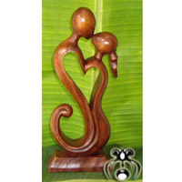 Wooden Abstract Carving, Hand Carved From Suar Wood