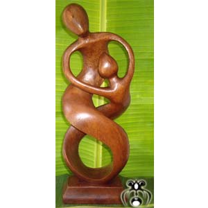 Wooden Abstract Carving, Hand Carved From Suar Wood