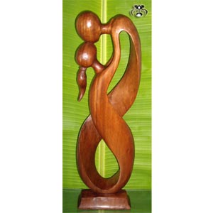 Wooden Abstract Carving, Hand Carved From Suar Wood