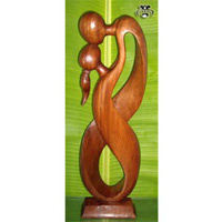 Wooden Abstract Carving, Hand Carved From Suar Wood