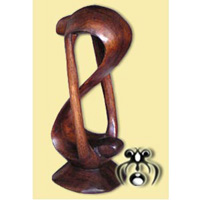 Wooden Abstract Carving, Hand Carved From Suar Wood